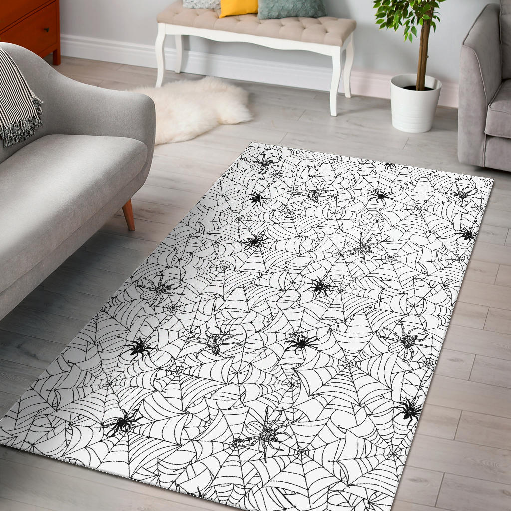 Spider Web Cobweb Pattern Area Rug