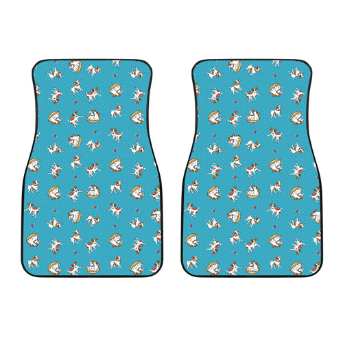 Jack Russel Pattern Print Design 03 Front Car Mats
