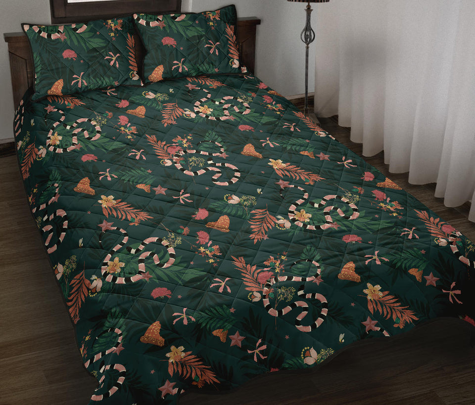 Snake forest pattern Quilt Bed Set