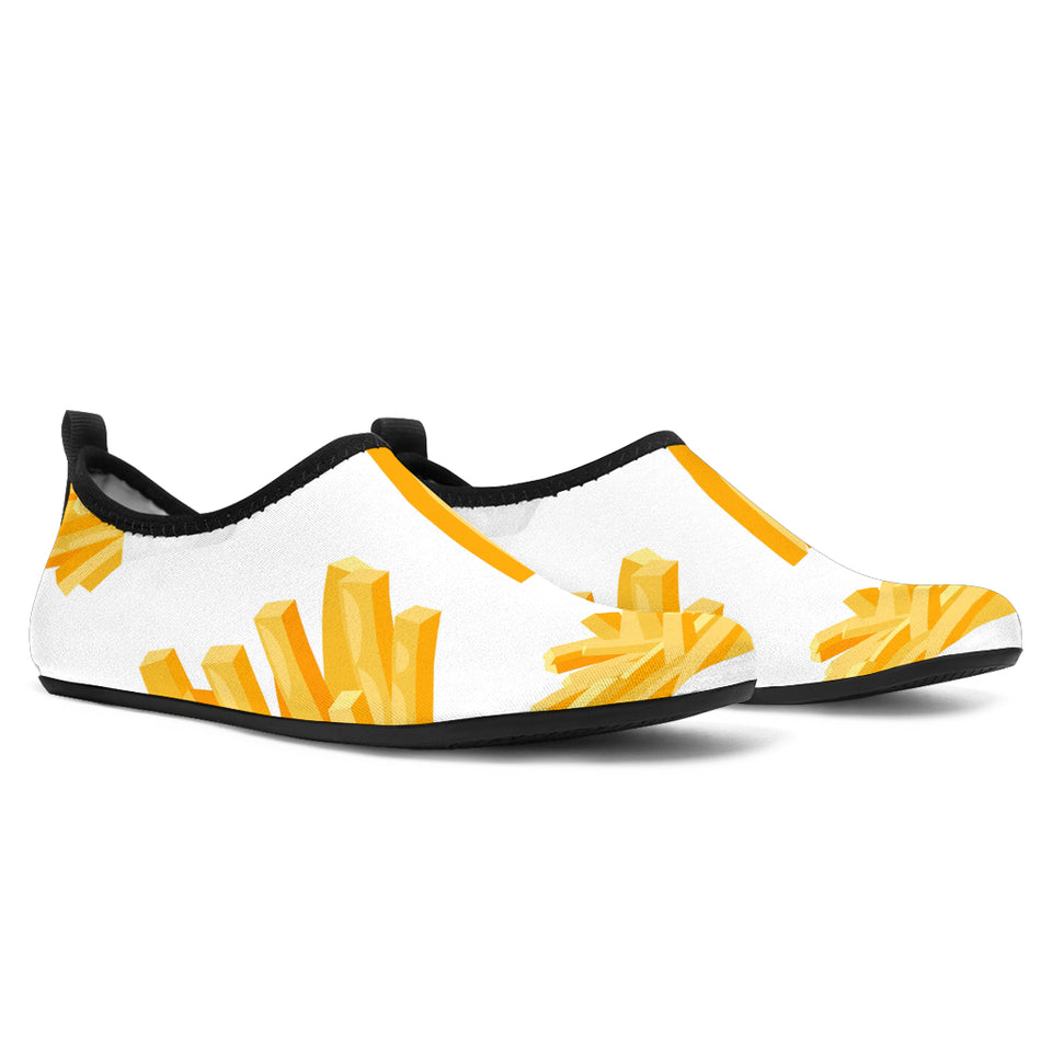 French Fries White Paper Box Pattern Aqua Shoes