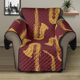 Hand drawn gold saxophone red background  Recliner Cover Protector