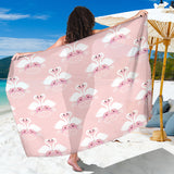 White Swan And Flower Love Pattern Sarong