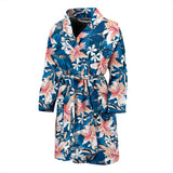 Hibiscus Pattern Print Design 02 Men's Bathrobe