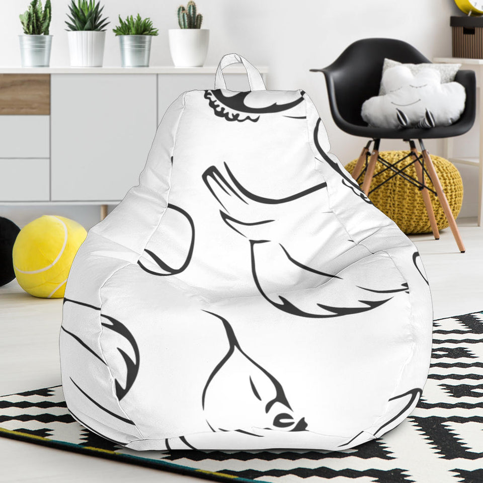 Garlic Pattern Black White Bean Bag Cover