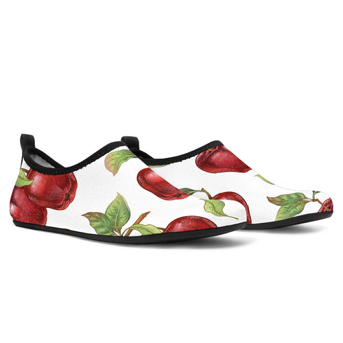 Red Apples Pattern Aqua Shoes