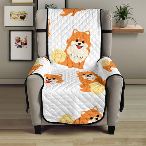 Brown pomeranian pattern Chair Cover Protector