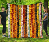 Egypt Hieroglyphics Pattern Print Design 01 Premium Quilt