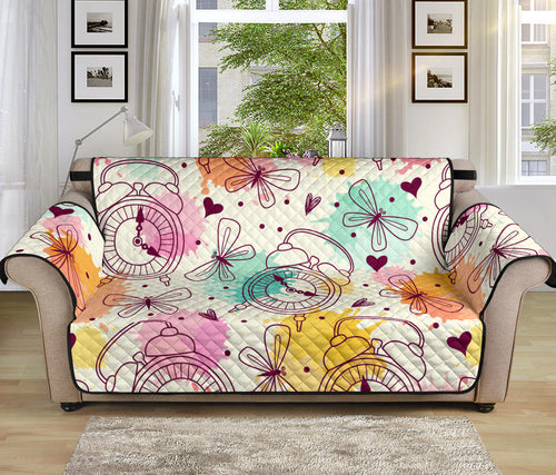 Clock butterfly pattern Sofa Cover Protector
