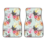 Colorful Orchid Flower Pattern Front Car Mats