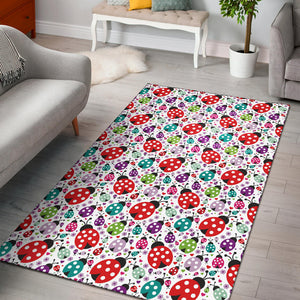 Ladybug Pattern Print Design 03 Area Rug