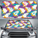 Colorful Crow Illustration Pattern Car Sun Shade