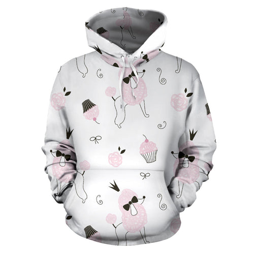 Poodle Dog Rose Cake Pattern Men Women Pullover Hoodie