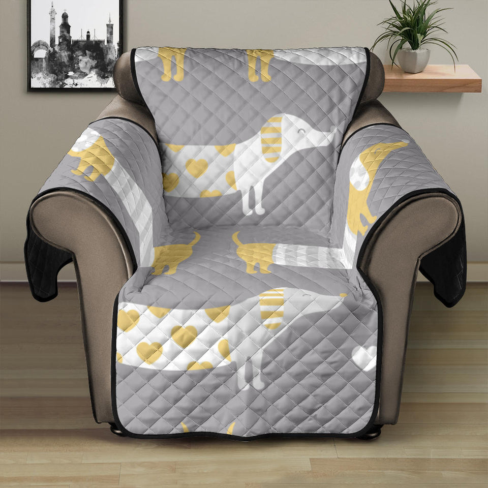 Cute dachshund dog pattern Recliner Cover Protector