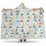 Apples Leaves Pattern Hooded Blanket