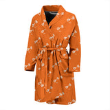 Engine Piston Orange Background Pattern Print Design 05 Men's Bathrobe