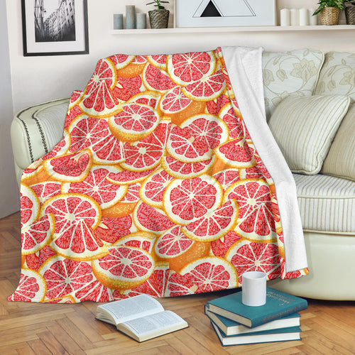 Tropical Grapefruit Pattern Premium Blanket