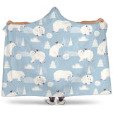 Cute Polar Bears Christmas Decoration Pattern Hooded Blanket