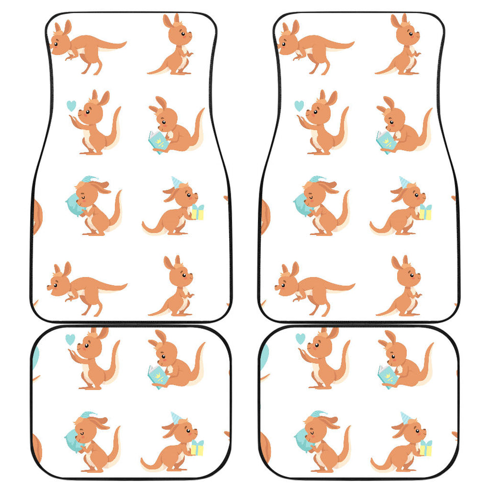 Cute Kangaroo Pattern Front And Back Car Mats