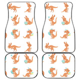 Cute Kangaroo Pattern Front And Back Car Mats