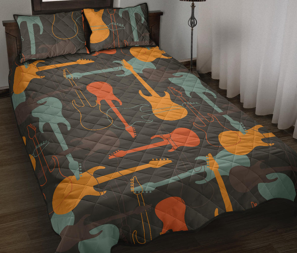 electric guitars pattern Quilt Bed Set