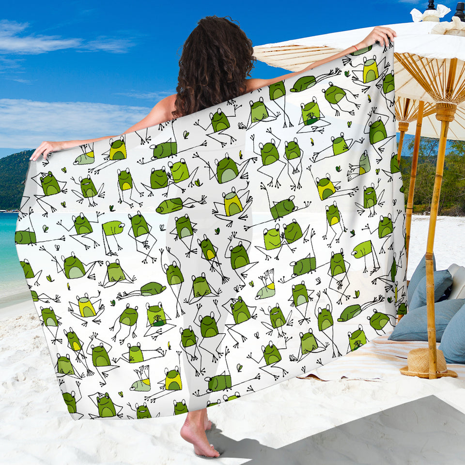 Sketch Funny Frog Pattern Sarong