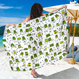 Sketch Funny Frog Pattern Sarong
