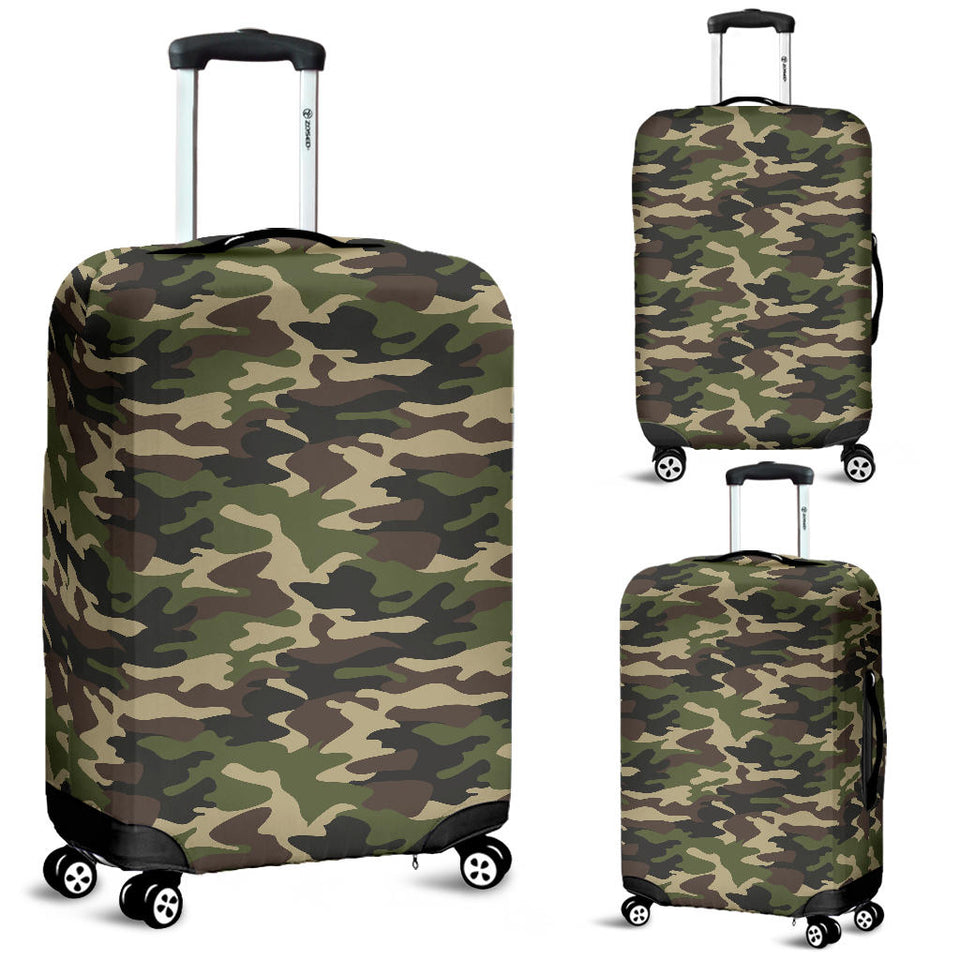 Dark Green Camo Camouflage Pattern Luggage Covers