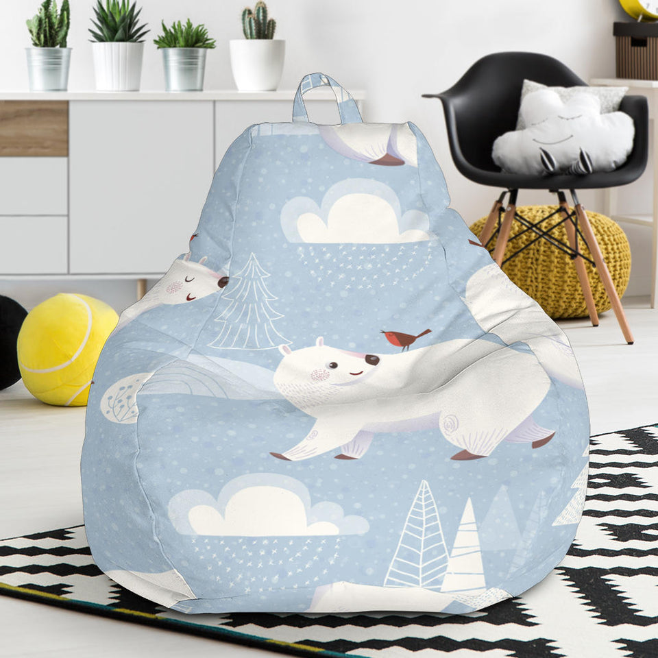 Cute Polar Bears Christmas Decoration Pattern Bean Bag Cover