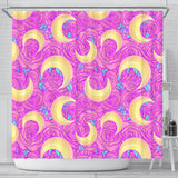 Moon Pink Rose Background Shower Curtain Fulfilled In US