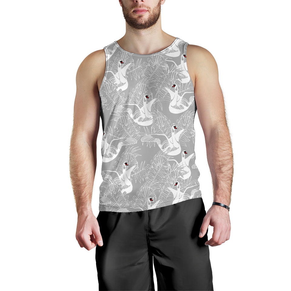 white swan gray background Men Tank Top