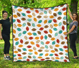 Colorful American Football Ball Pattern Premium Quilt