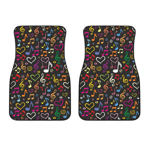 Music Notes Pattern Print Design 02 Front Car Mats