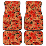 Fire Flame Pattern Front And Back Car Mats