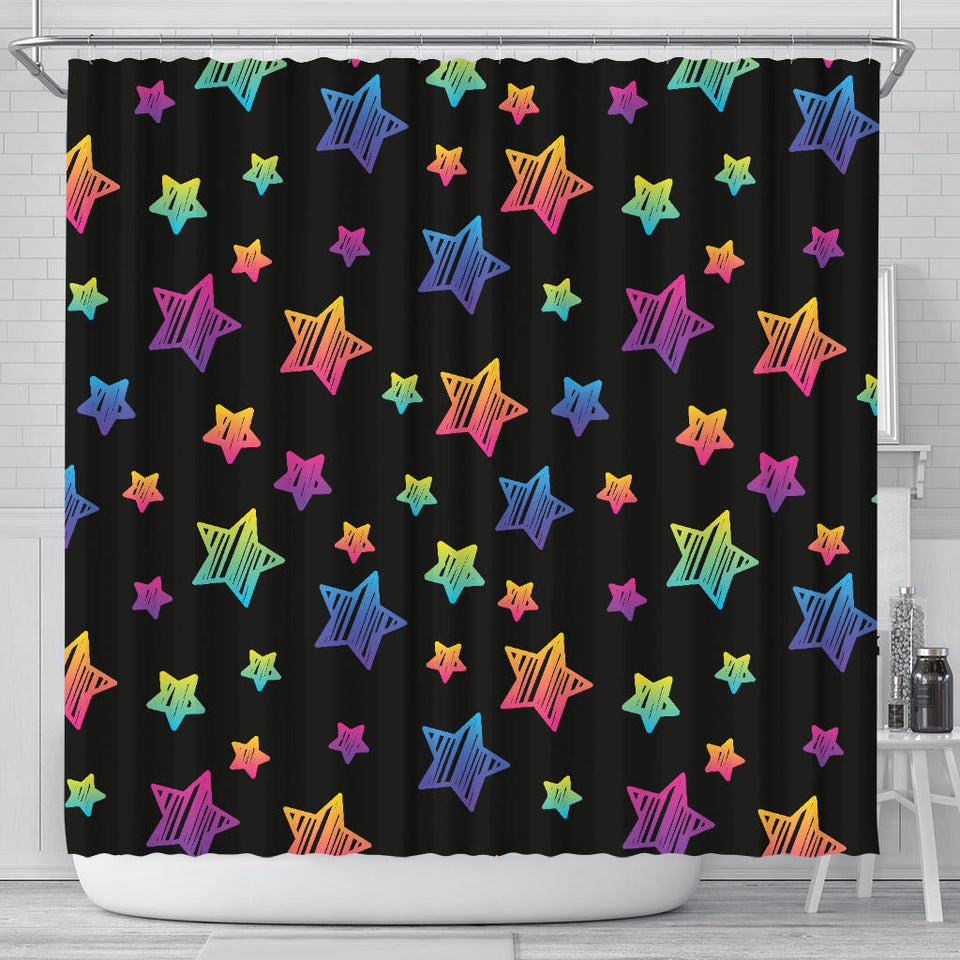 Colorful Star Pattern Shower Curtain Fulfilled In US