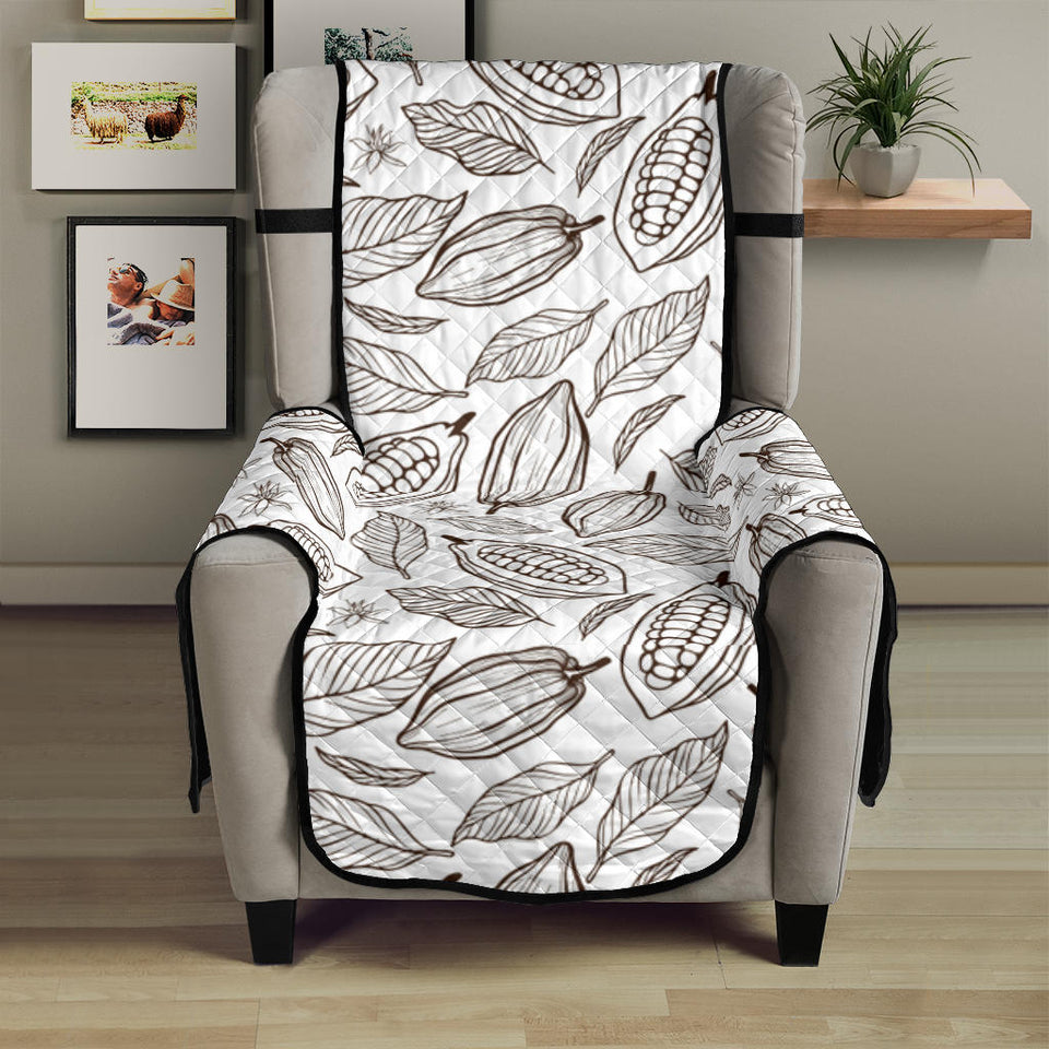 cocoa beans leaves pattern Chair Cover Protector