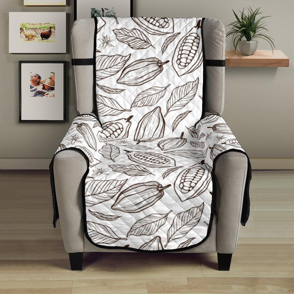 cocoa beans leaves pattern Chair Cover Protector