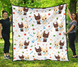 Cute Chihuahua Dog Pattern Premium Quilt