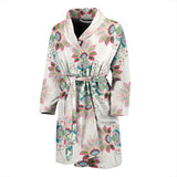 Square Floral Indian Flower Pattern Men'S Bathrobe