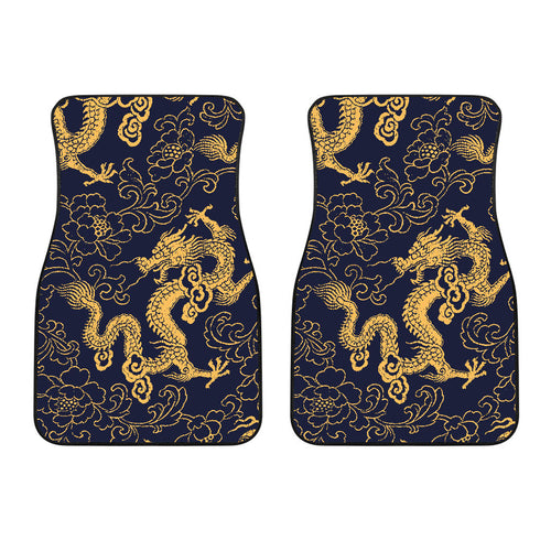Gold Dragon Pattern Front Car Mats