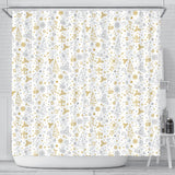 Christmas Tree Christmas Element Silver Gold Pattern Shower Curtain Fulfilled In US
