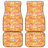 Camper Van Pattern Print Design 04 Front and Back Car Mats