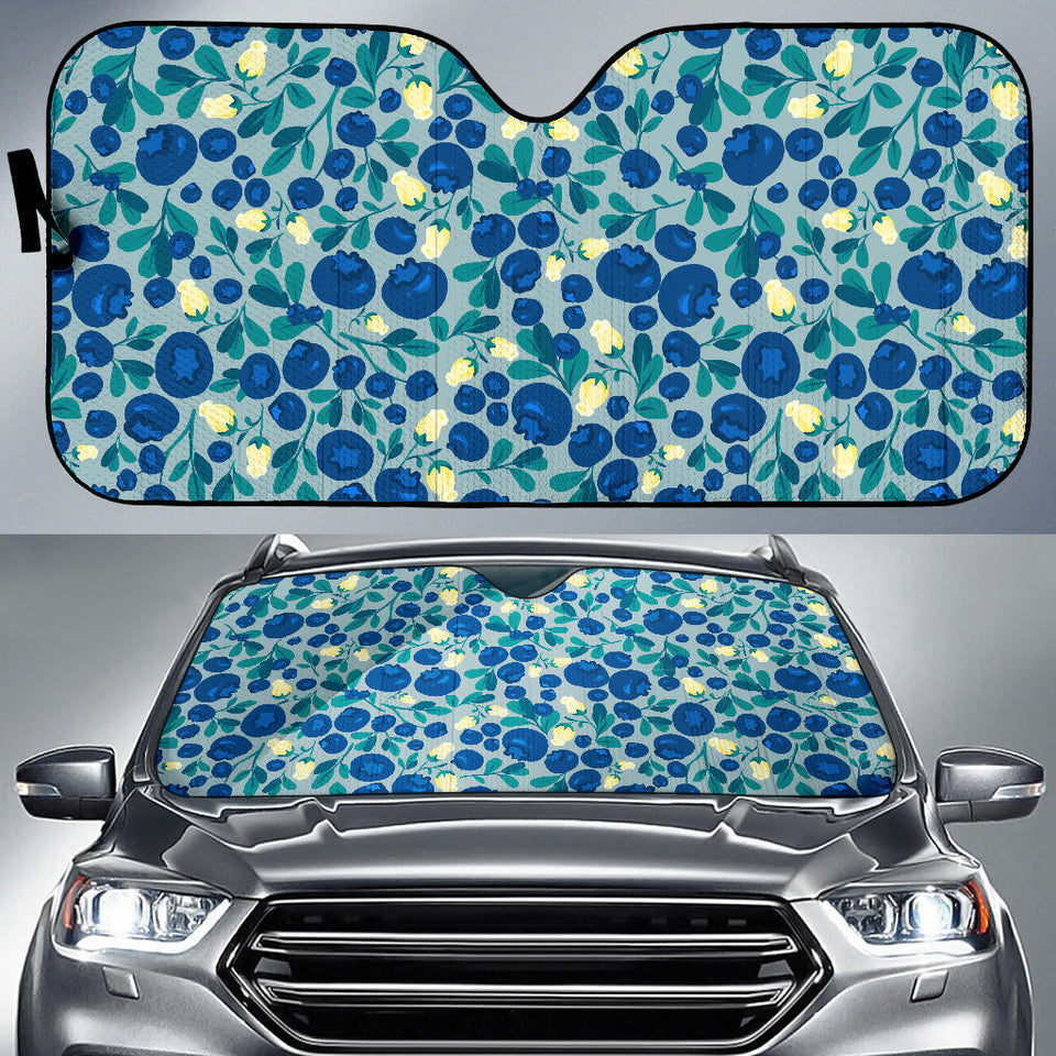 Blueberry Design Pattern Car Sun Shade