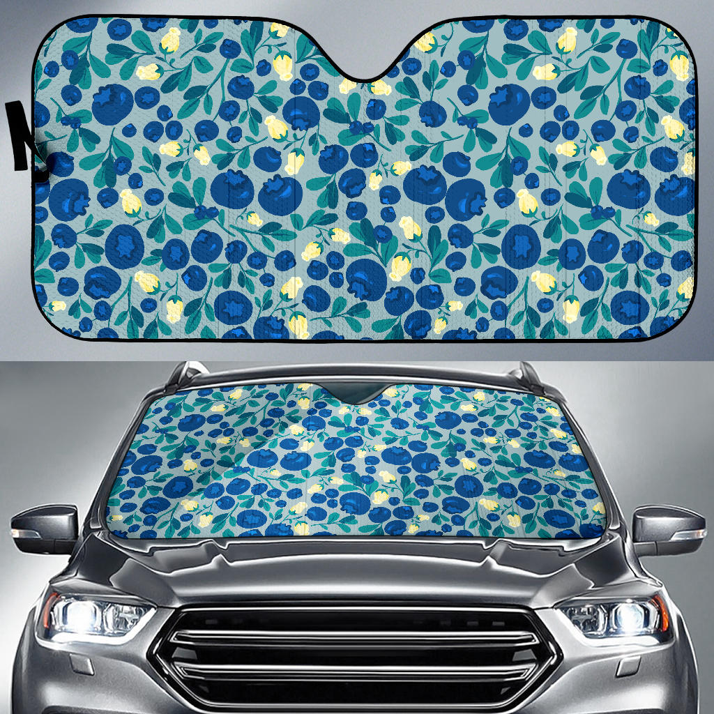 Blueberry Design Pattern Car Sun Shade