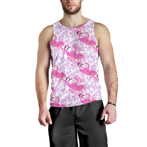 Pink flamingo flower pattern Men Tank Top