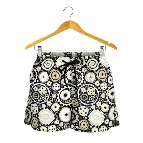 Gear Pattern Print Design 02 Women Shorts
