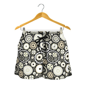 Gear Pattern Print Design 02 Women Shorts