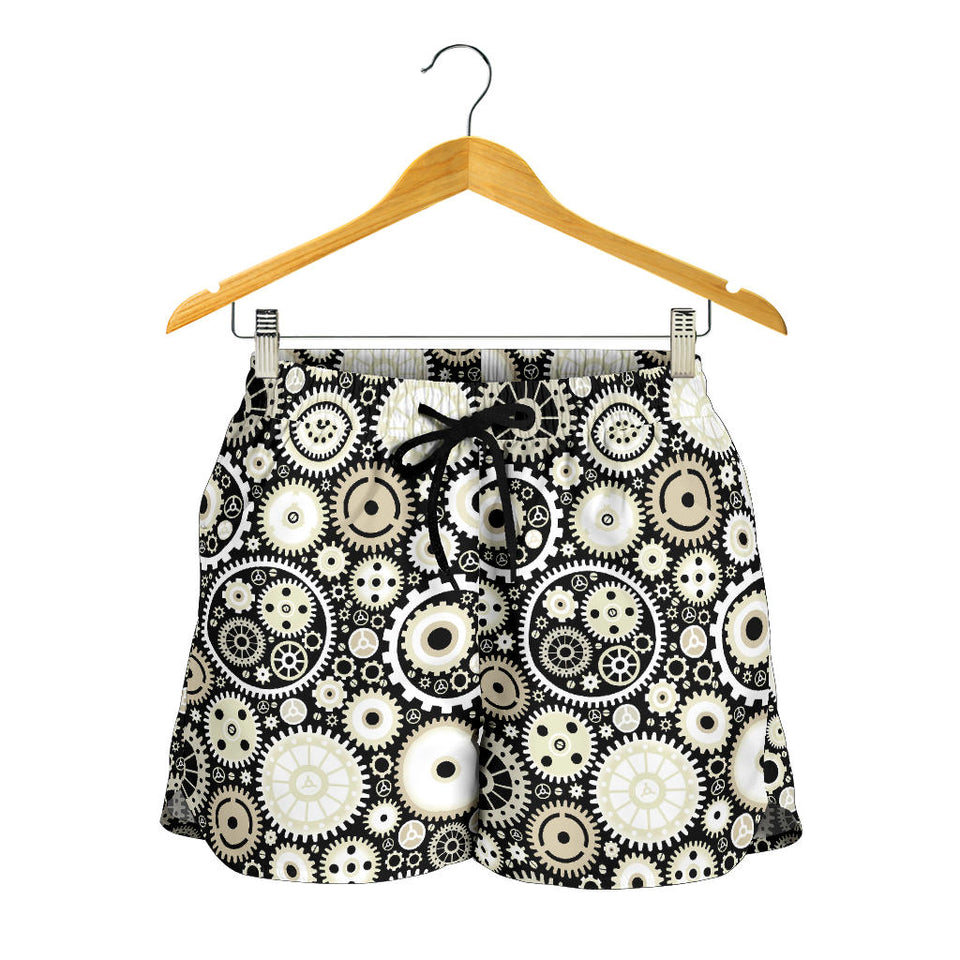 Gear Pattern Print Design 02 Women Shorts