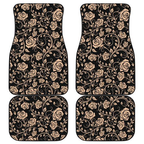 Rose Pattern Print Design 04 Front and Back Car Mats