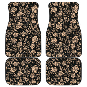 Rose Pattern Print Design 04 Front and Back Car Mats