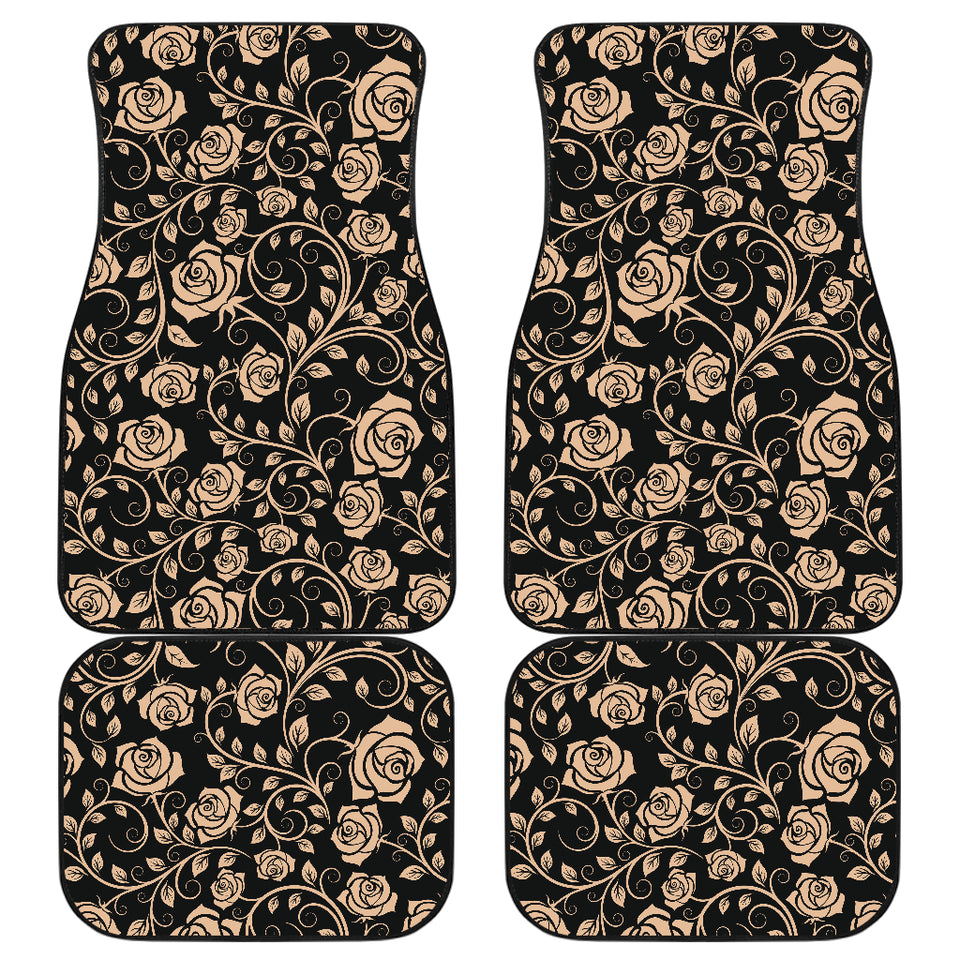 Rose Pattern Print Design 04 Front and Back Car Mats